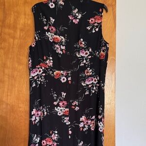 Soprano Black Floral Blouse with Orange and Cream Details